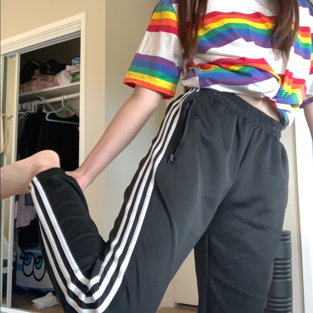 Side Striped Elastic Waist Sweatpants